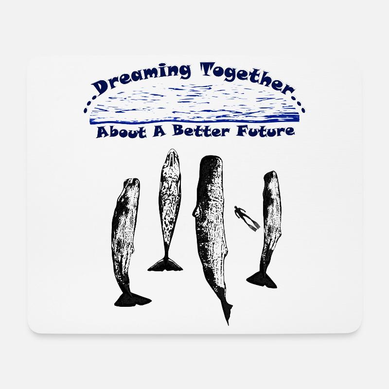 sperm whale dreaming together - Mouse Pad (horizontal) - white