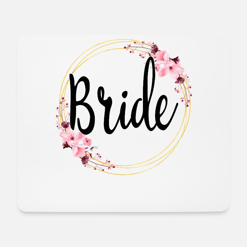 Bride To Be Braut Blumenkranz Blumen Verlobung JGA - Mousepad (Querformat) - Weiß