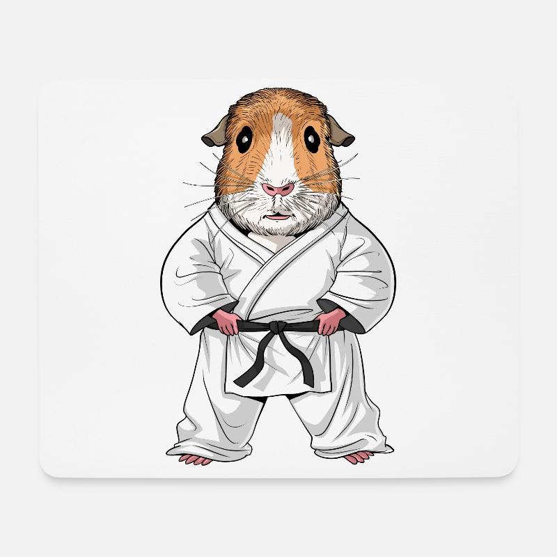 Meerschweinchen Karate - Mousepad (Querformat) - Weiß
