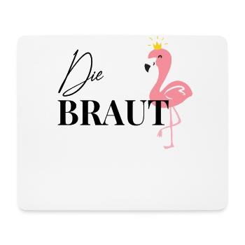 Braut Bride to be Flamingo Flamingos Verlobung JGA - Mousepad (Querformat) - Weiß - Vorne
