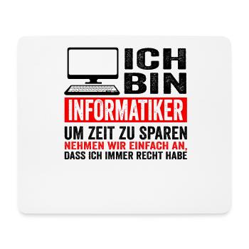 Informatiker IT Experte Informatik Informatik Lust - Mousepad (Querformat) - Weiß - Vorne