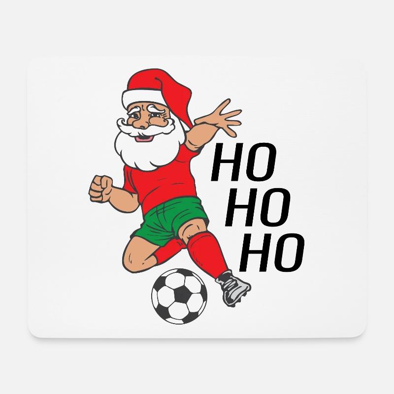 Santa Claus Weihnachtsmann spielt Fußball Ho Ho Ho - Mousepad (Querformat) - Weiß