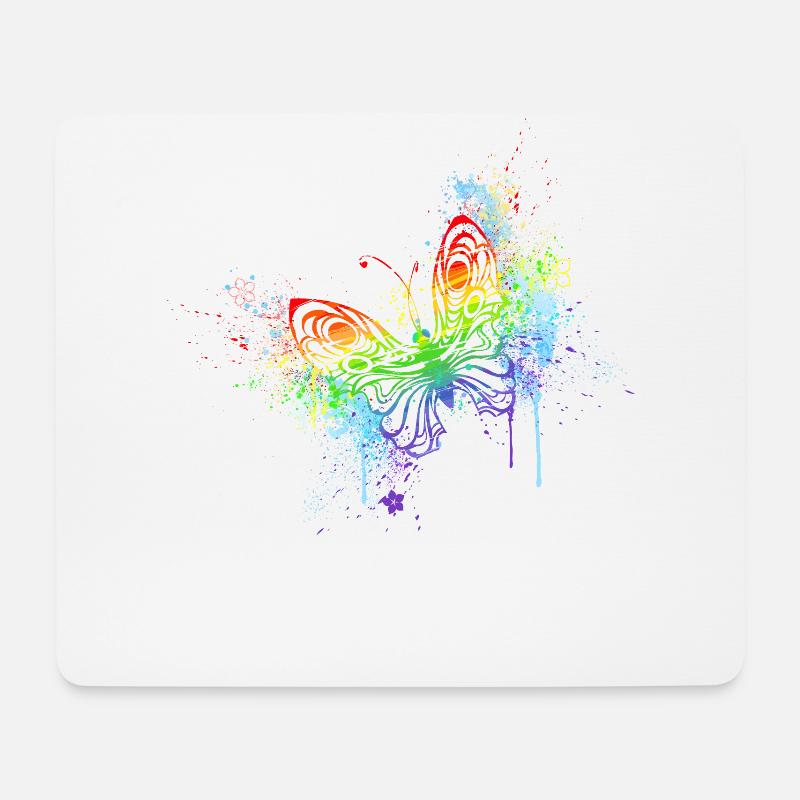 Regenbogenschmetterling - Mousepad (Querformat) - Weiß
