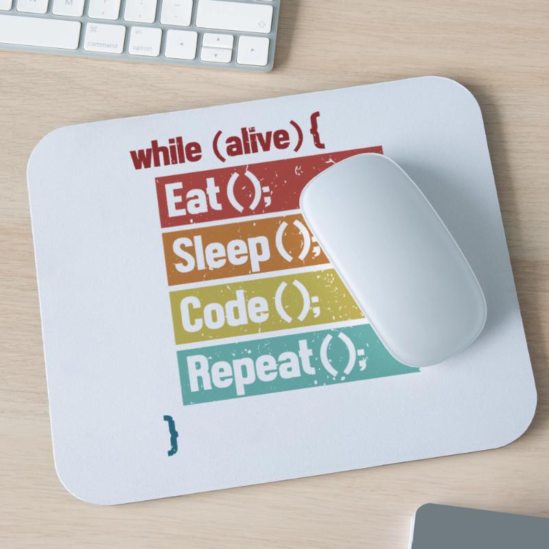 Eat Sleep Code Repeat Full Stack Coder Software Mouse Pad (horizontal)