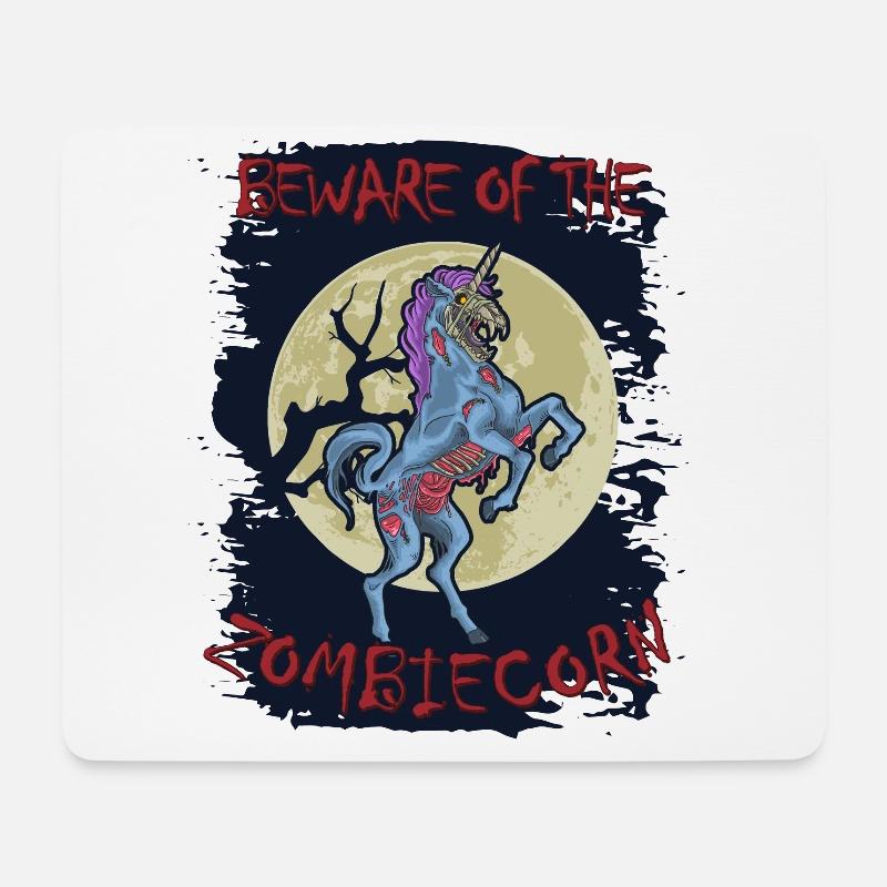 Zombiecorn Beware of the Zombiecorn Zombie Einhorn - Mousepad (Querformat) - Weiß