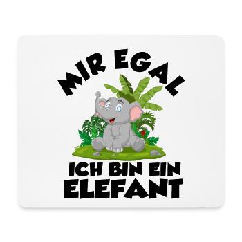 Mir egal ich bin ein Elefant Lustige Sprüche - Mousepad (Querformat) - Weiß - Vorne
