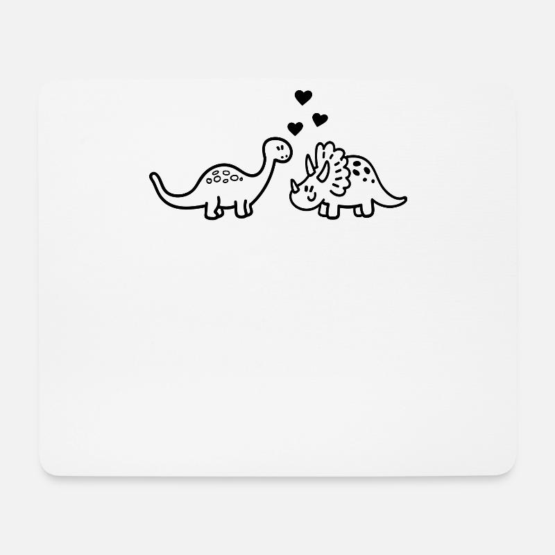 Dinosaurier Herz Kinder Dino Geschenk Weihnachten - Mousepad (Querformat) - Weiß