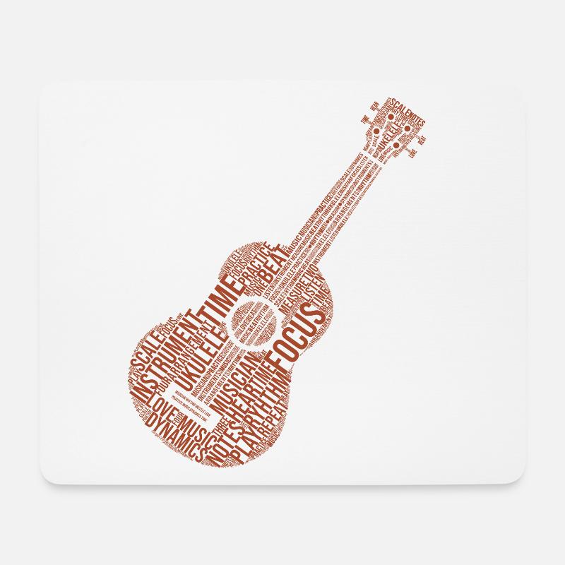 Ukulele Word Cloud Ukulele Player Hawaiian Musicia - Mousepad (Querformat) - Weiß