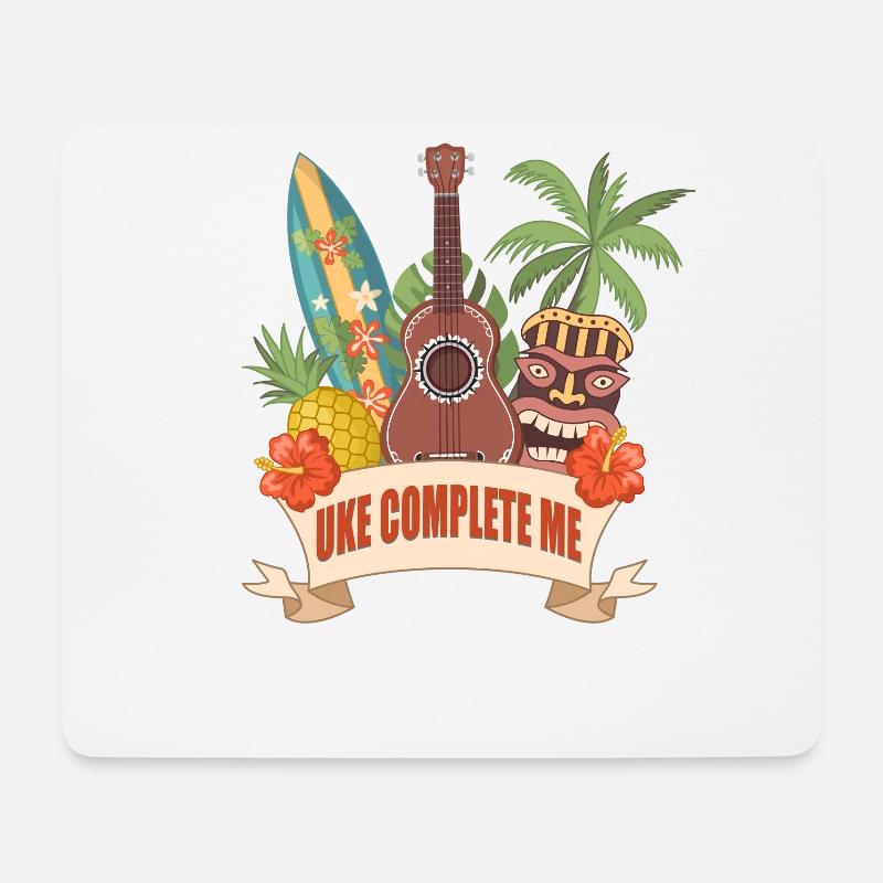 Uke Complete Me Ukulele Player Hawaiian Musician - Mousepad (Querformat) - Weiß