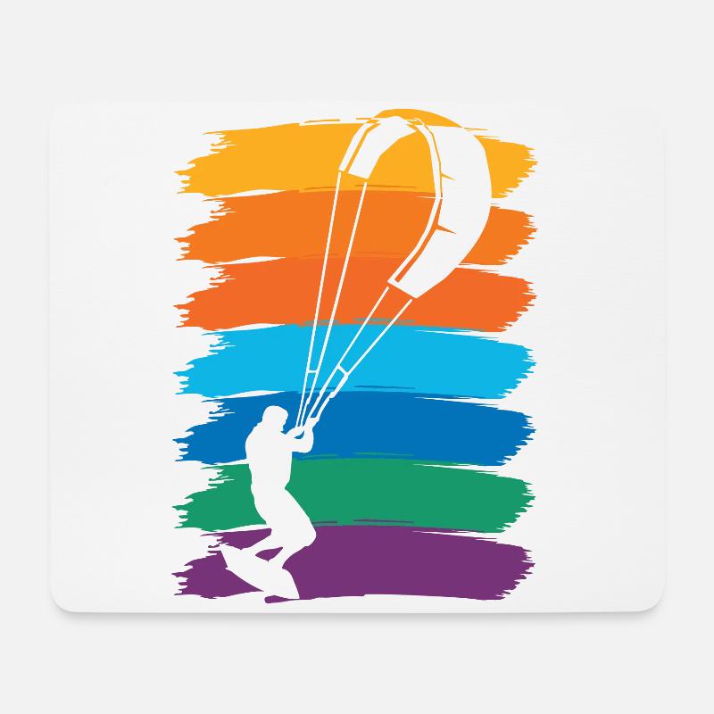 kite kitesurfer kiteboarding kiten kitesurfen - Mousepad (Querformat) - Weiß