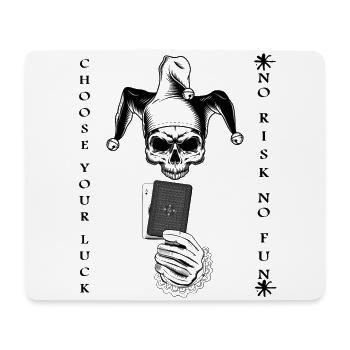 Joker Karte " No Risk No Fun " - Mousepad (Querformat) - Weiß - Vorne