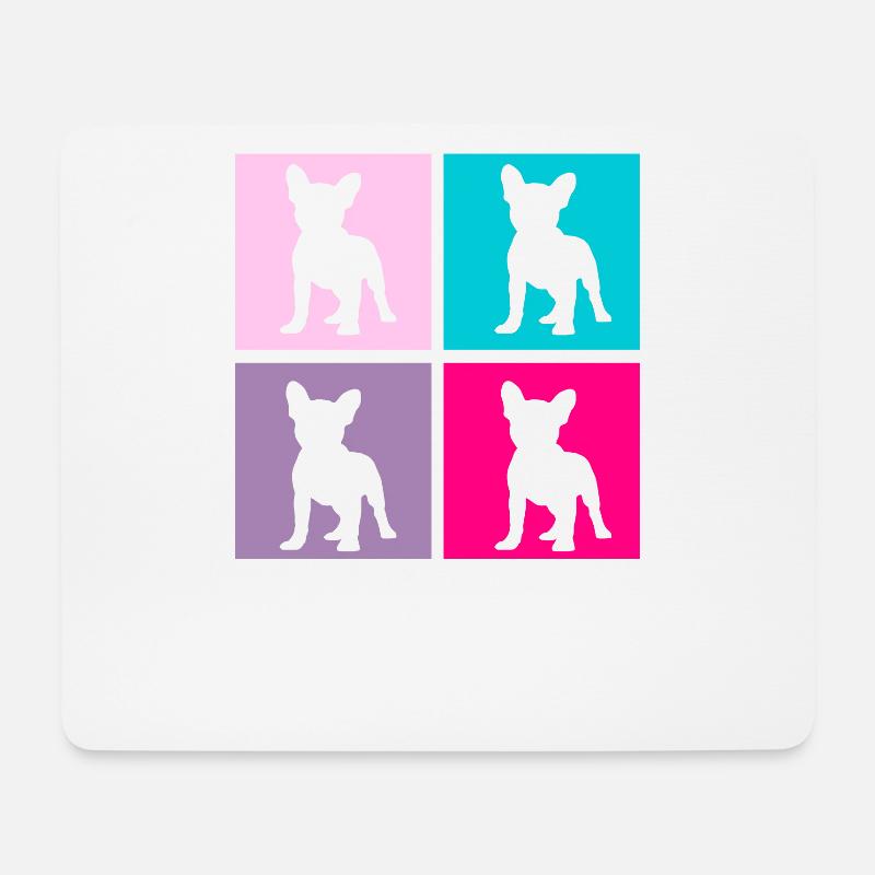 Französische Bulldogge Hund Retro Geschenk - Mousepad (Querformat) - Weiß