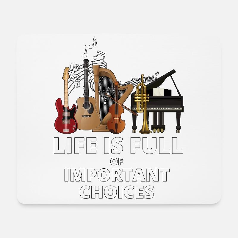 Musical life is full of instruments - Mouse Pad (horizontal) - white