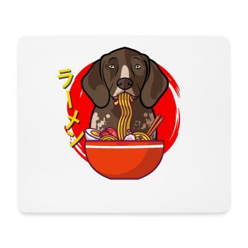 Kawaii Anime Deutsch Kurzhaar Ramen Nood - Mousepad (Querformat) - Weiß - Vorne