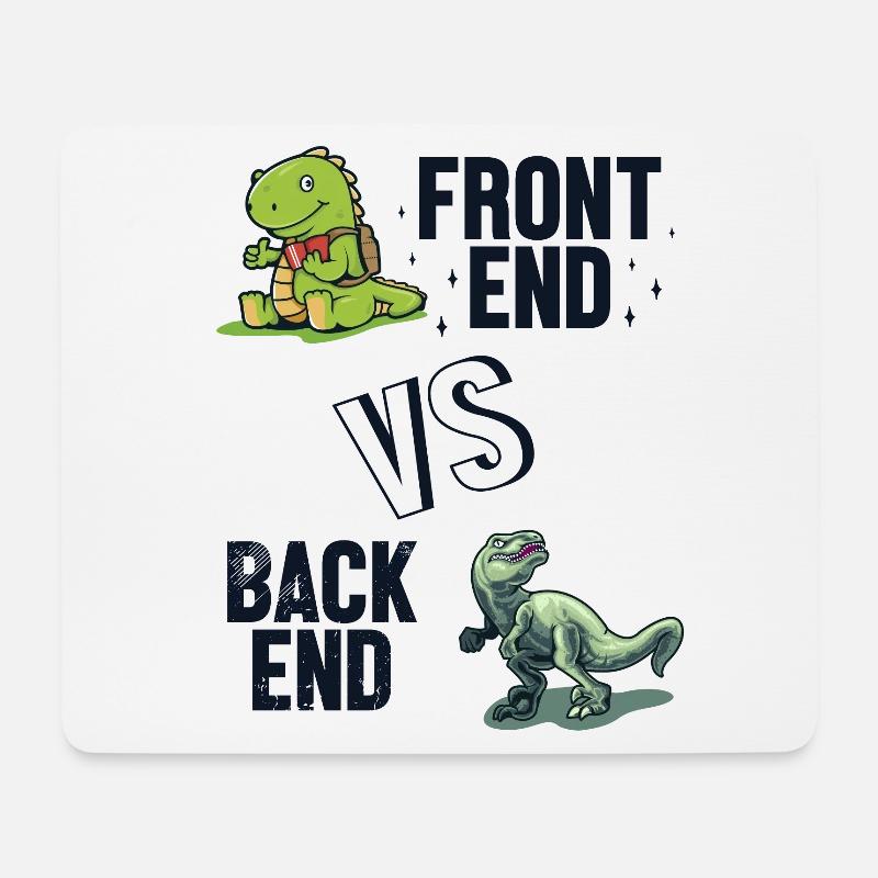 Frontend vs. Backend Developer Developer Coder - Mousepad (Querformat) - Weiß