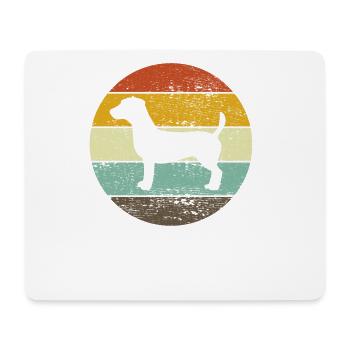 Jack Russel Terrier Hund Haustier Retro Geschenk - Mousepad (Querformat) - Weiß - Vorne