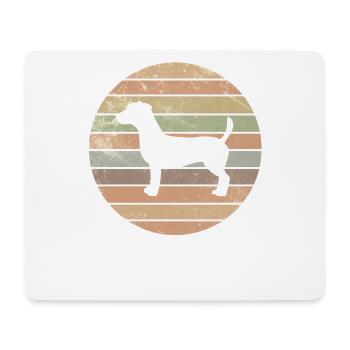 Jack Russel Terrier Hund Haustier Retro Geschenk - Mousepad (Querformat) - Weiß - Vorne