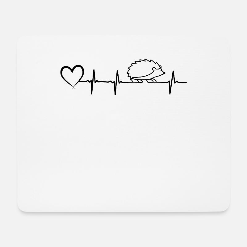 Igel Herzschlag Heartbeat Herz Stacheltier EKG - Mousepad (Querformat) - Weiß