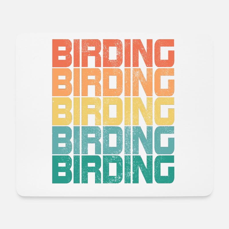 Vögel Beobachten Birding Vogel Retro Geschenk - Mousepad (Querformat) - Weiß