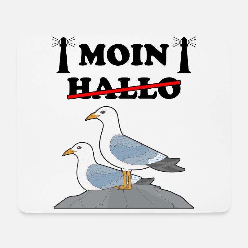 Moin Norddeutsch Möwen Lustig Spruch Möwe Geschenk - Mousepad (Querformat) - Weiß