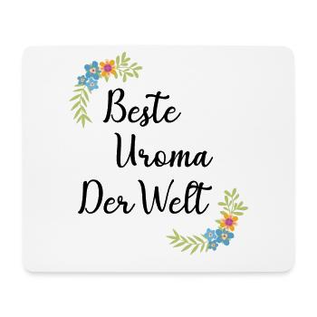 Beste Uroma der ganzen Welt Geschenk floral Uroma - Mousepad (Querformat) - Weiß - Vorne