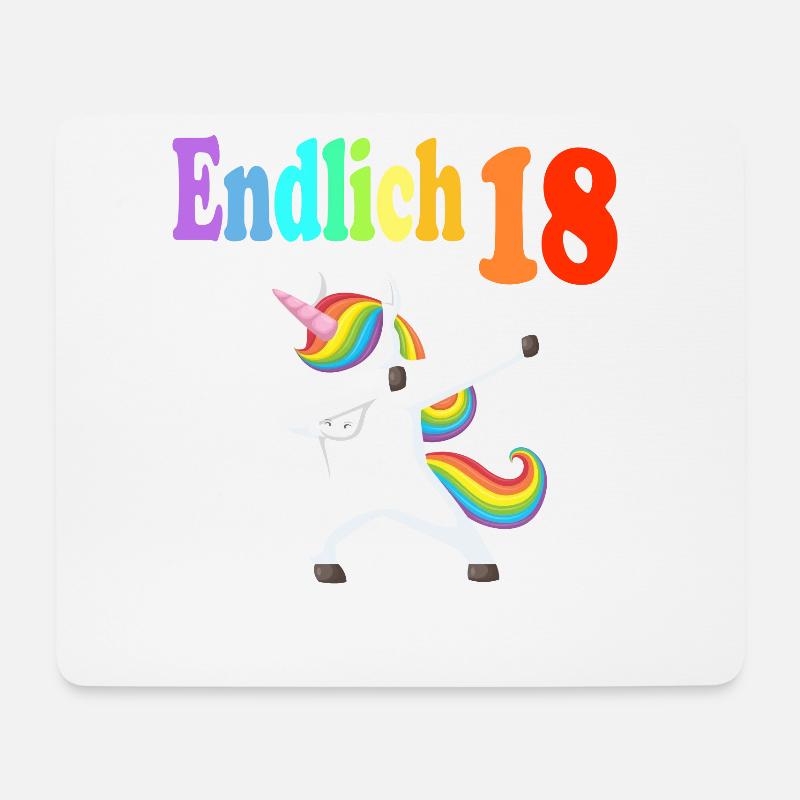18. Geburtstag Einhorn Einhörner Erwachsen - Mousepad (Querformat) - Weiß