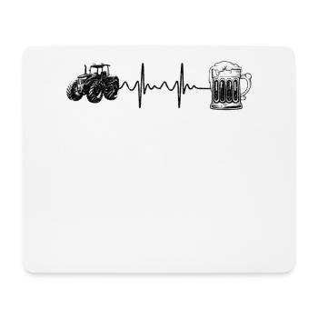 Tractor Beer Heartbeat Tractor Farmer Gift - Mouse Pad (horizontal) - white - Front