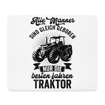 Traktor Trecker Feldarbeit Bauer Landwirt Geschen - Mousepad (Querformat) - Weiß - Vorne