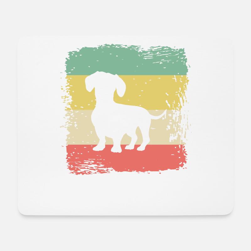Cadeau rétro de teckel de teckel de teckel de teckel - Tapis de souris (format paysage) - blanc