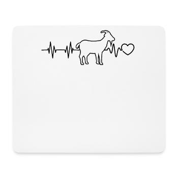 Goat, heartbeat goat keeper pulse shepherd EKG Gesc - Mouse Pad (horizontal) - white - Front
