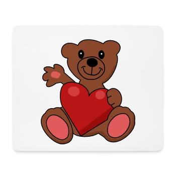 Teddy Teddy Bear Heart Stuffed Animal Baby Kids Birth - Mouse Pad (horizontal) - white - Front
