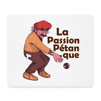Français La Passion Pétanque Jeu de Pétanque Boule - Tapis de souris (format paysage) - blanc - Devant