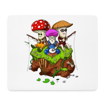 Hippie Zauberpilze - Mousepad (Querformat) - Weiß - Vorne