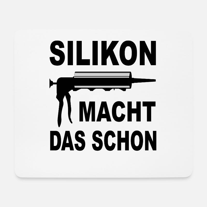 Handwerker Silikon blackHandwerker Silikon macht d - Mousepad (Querformat) - Weiß