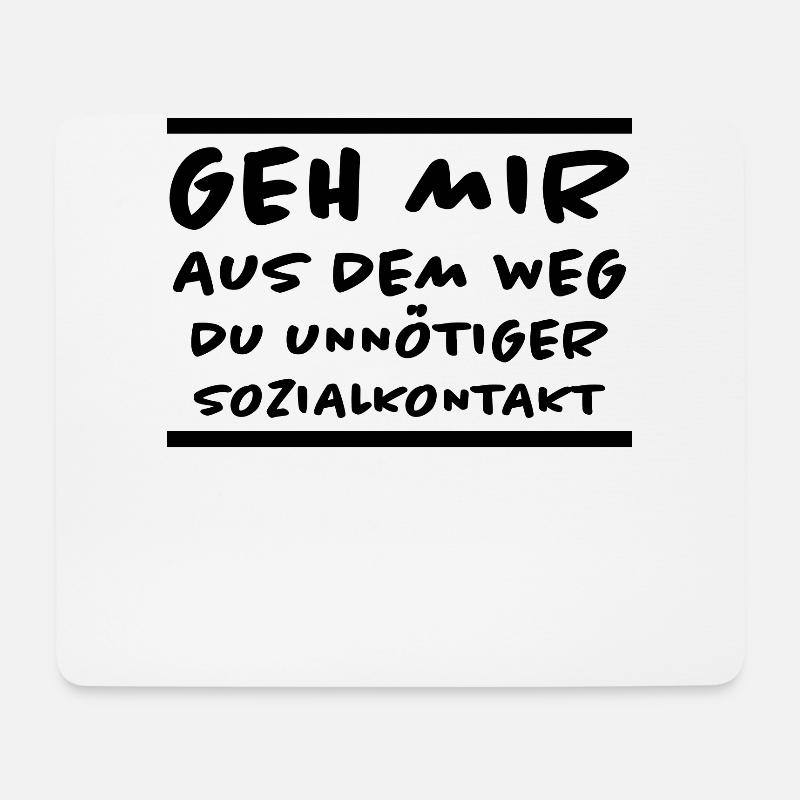 Unnötiger Sozialkontakt Lustiger Spruch Geschenk - Mousepad (Querformat) - Weiß
