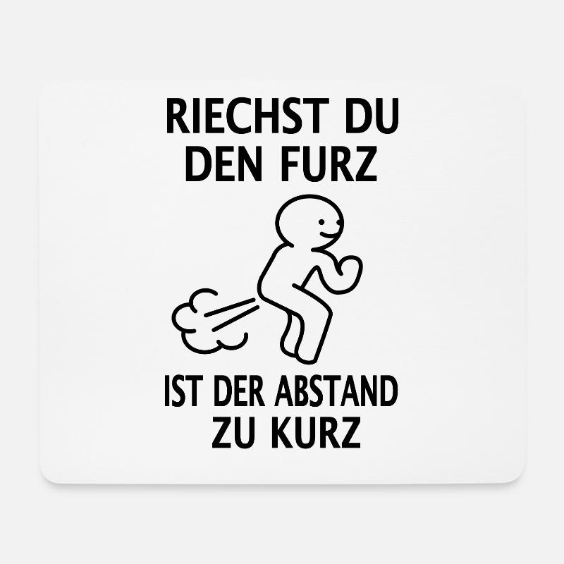 RIECHST DU DEN FURZ IST DER ABSTAND ZU KURZ Meme - Mousepad (Querformat) - Weiß