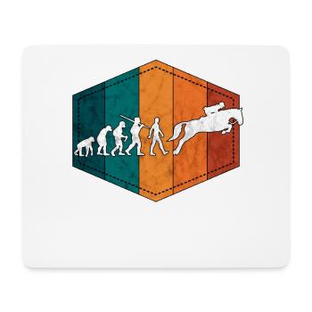 Reiterin Evolution Pferde retro - Mousepad (Querformat) - Weiß - Vorne