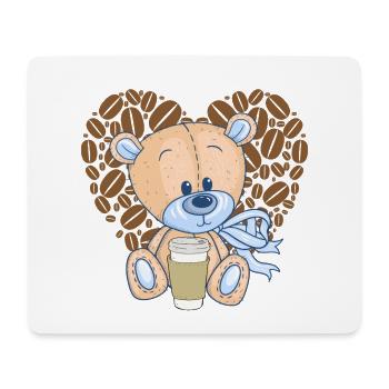 Le café est ma Saint-Valentin - Tapis de souris (format paysage) - blanc - Devant