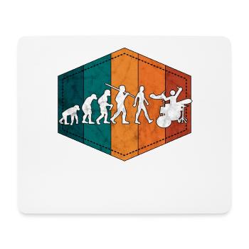 Schlagzeug Evolution Schlagzeuger retro - Mousepad (Querformat) - Weiß - Vorne