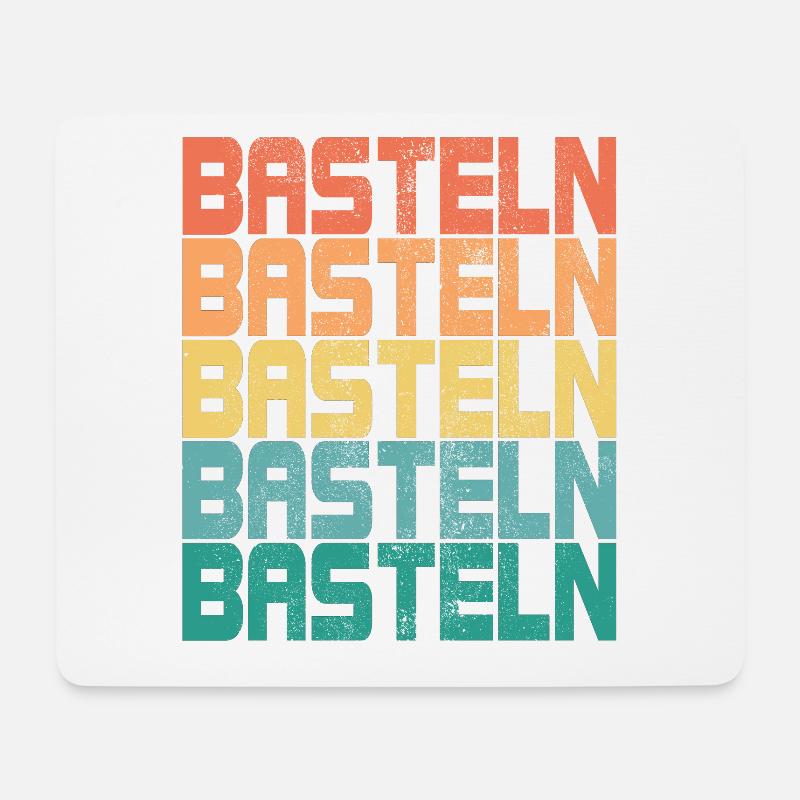 Basteln Retro Sprüche Bastler Handarbeit Geschenk - Mousepad (Querformat) - Weiß