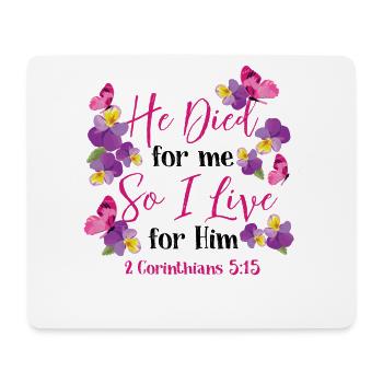 Christian bible verset fleur papillon - Tapis de souris (format paysage) - blanc - Devant