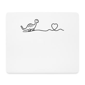 Cadeau pour enfants dinosaure coeur battement de coeur dino - Tapis de souris (format paysage) - blanc - Devant