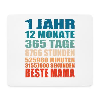 1 Jahre Beste Mama Spruch Muttertag Geschenk - Mousepad (Querformat) - Weiß - Vorne