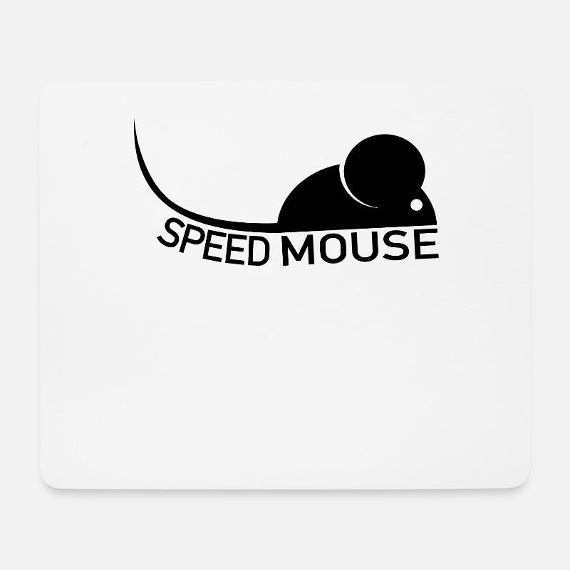 Schnelle Maus Rennmaus - Speed Mouse - Mousepad (Querformat) - Weiß