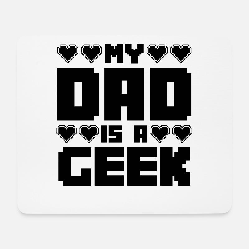 Geek Dad Papa spruch - Mousepad (Querformat) - Weiß