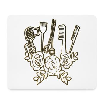 Friseur Utensilien Kranz Friseur Salon Spruch - Mousepad (Querformat) - Weiß - Vorne