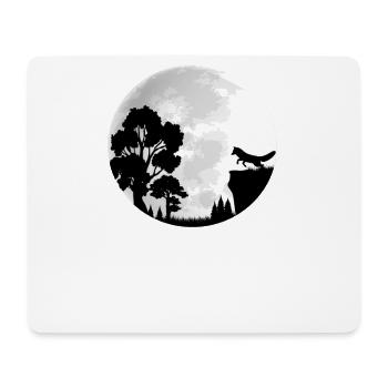 Renard pleine lune Amour de la nature - Tapis de souris (format paysage) - blanc - Devant