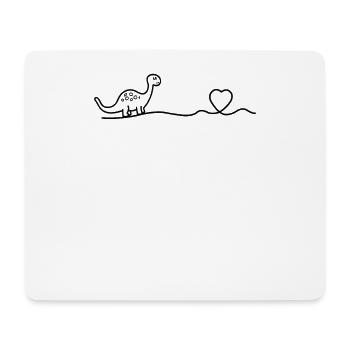 Dino Dinosaur Heart Gift Idea for Kids - Mouse Pad (horizontal) - white - Front