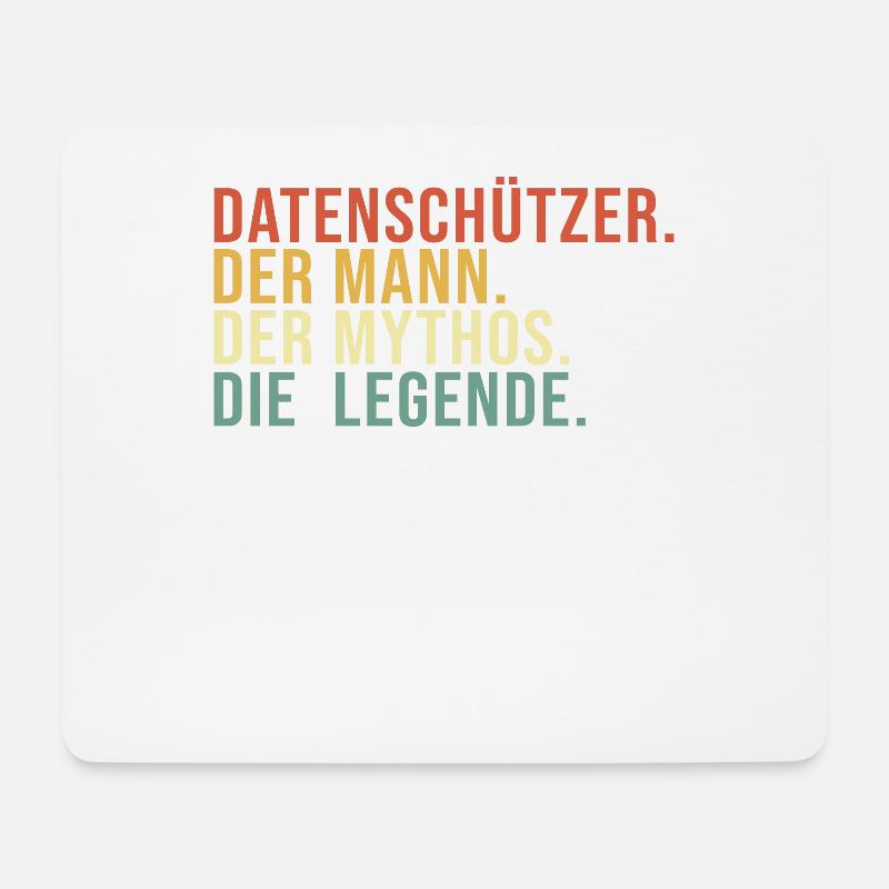 Datenschützer Mann Mythos Legende Datenschützer - Mousepad (Querformat) - Weiß