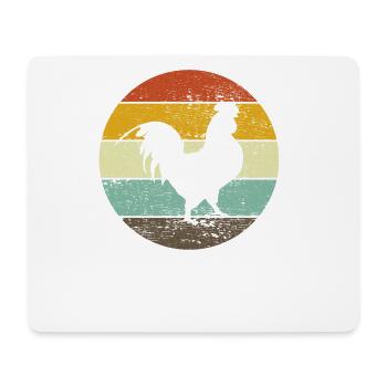 Huhn Hahn Hühnerstall Bauernhof Retro Geschenk - Mousepad (Querformat) - Weiß - Vorne